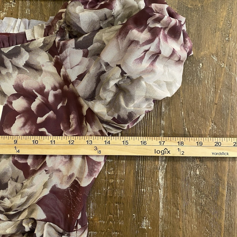 MIA JOY Bodycon Dress Womens M Stretchy Blooming Floral Drawstring Sides NWT - Picture 12 of 14